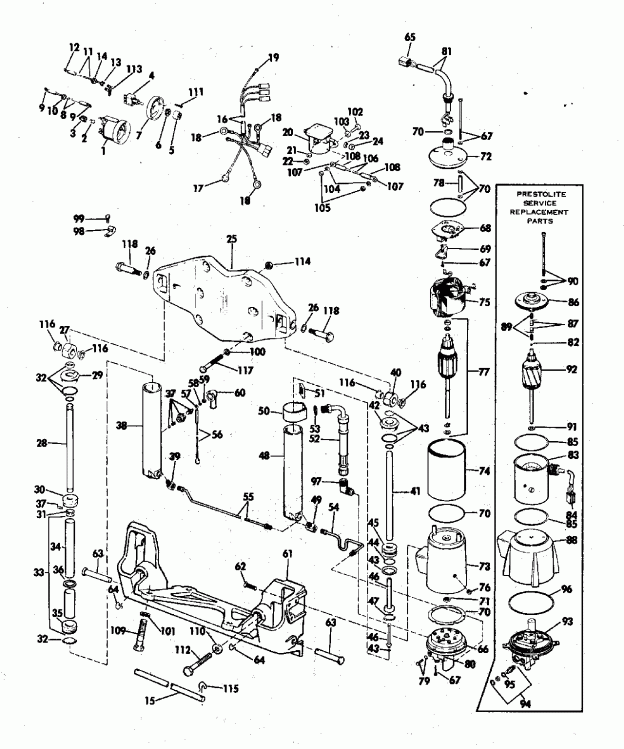    E115TXATS 1993  - wer Trim / tilt Hydraulic Assembly / wer Trim/tilt Hydraulic Assembly