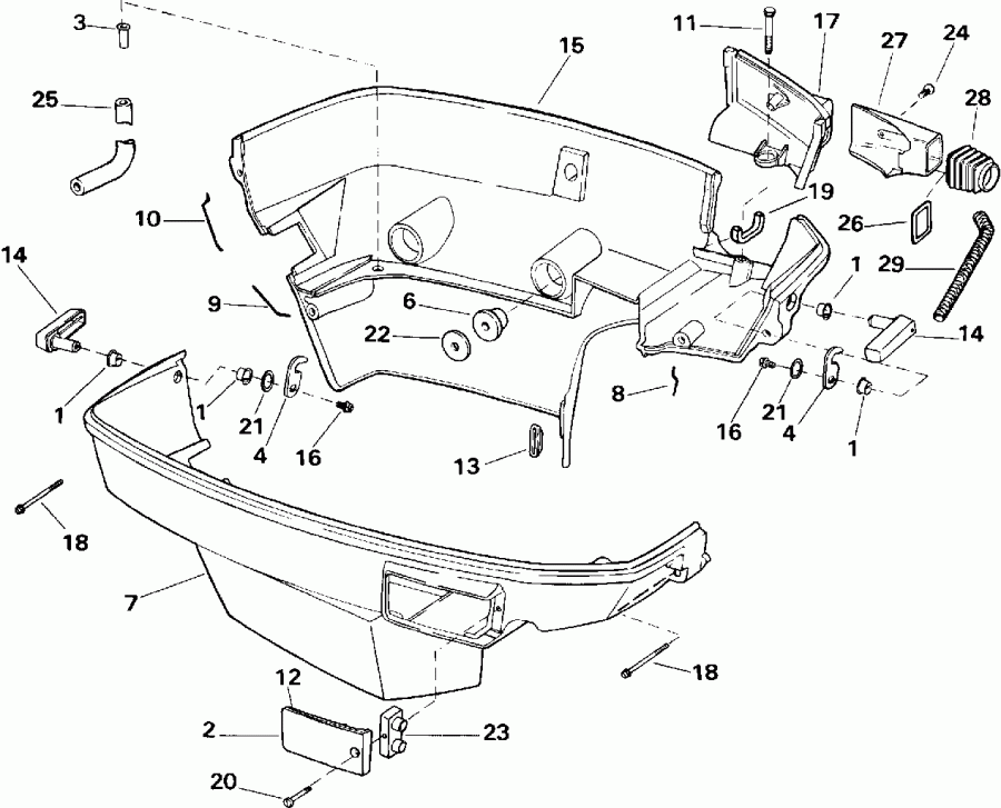 ����� Evinrude E150EXETG 1993  - wer Engine Cover / wer ������ ��������� (�����)