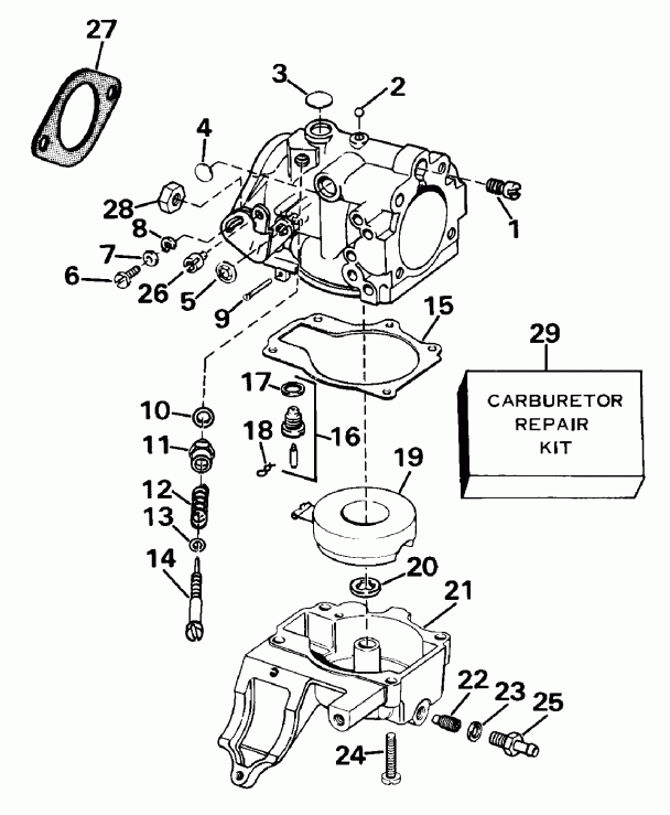   Evinrude E20CRLCEM 1989  - rburetor