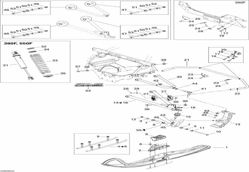 snowmobile Ski-doo GSX 380F, 2005 - Front Suspension And Ski Gsx 380f