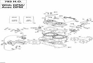 01- ,      793ho Pdm (01- Cylinder, Exhaust Manifold And Reed Valve 793ho Pdm)