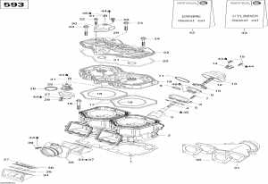 01- ,      593 (01- Cylinder, Exhaust Manifold And Reed Valve 593)