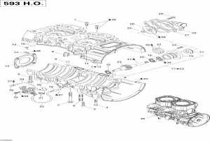 01-       (593ho) (01- Crankcase, Water Pump And Oil Pump (593ho))