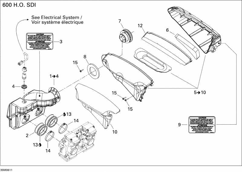  BRP MX Z 600 HO SDI Adrenaline & X, 2006  - Air Intake System
