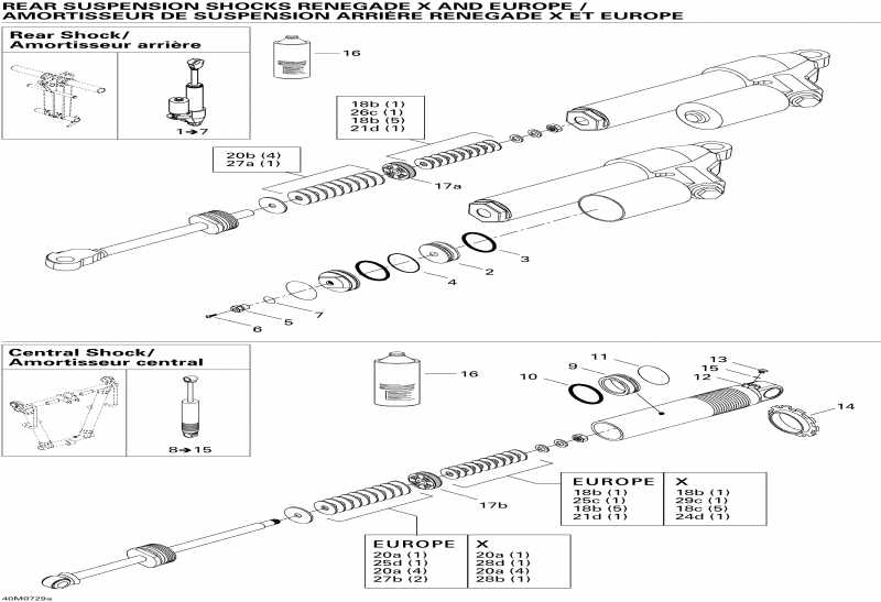  SkiDoo MX Z Renegade X 600 HO SDI, 2007  - Take Apart Shock, Rear A