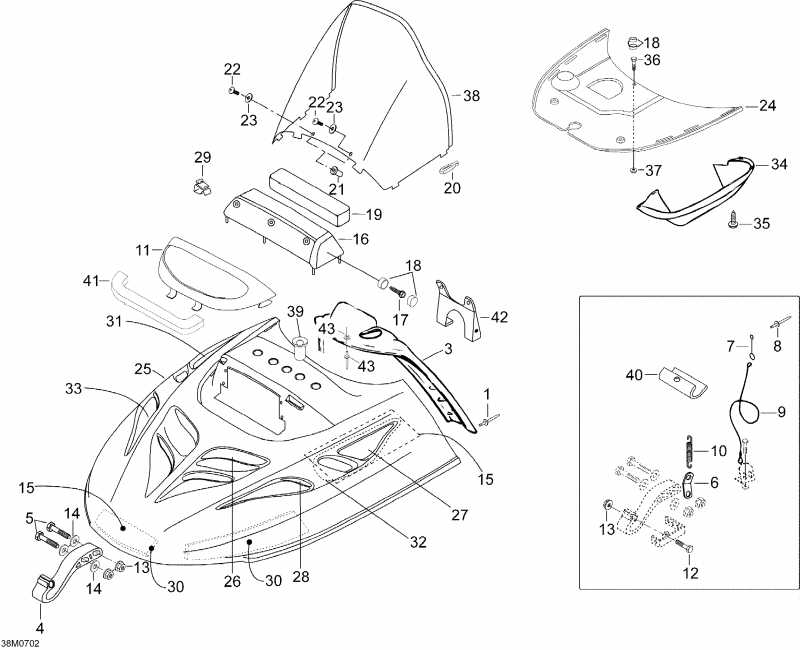  Skidoo  Skandic SWT 550F, 2007 - Hood Swt 550