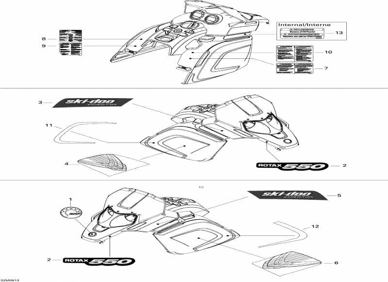 snowmobile  Expedition Sport 550F, 2008 - Decals