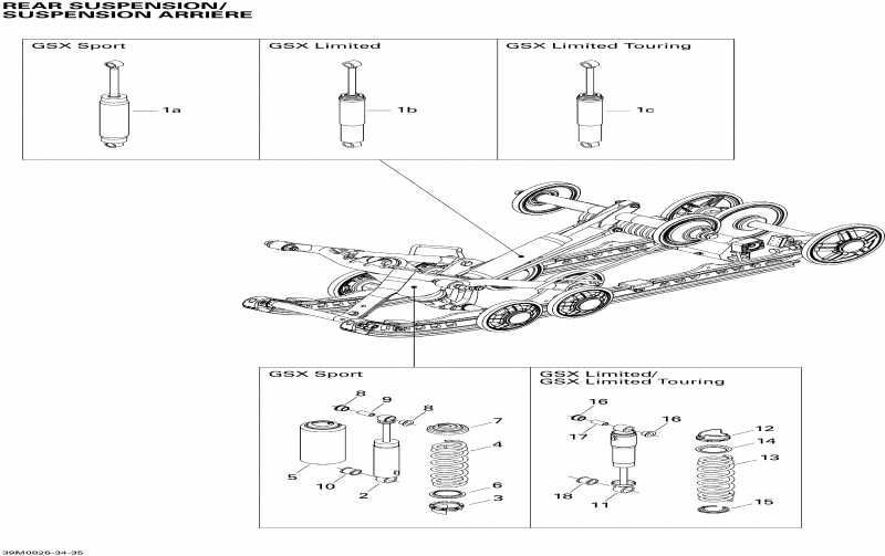 snowmobile ski-doo  GSX LTD TOURING 600 HO SDI, 2008 - Rear Suspension Shocks
