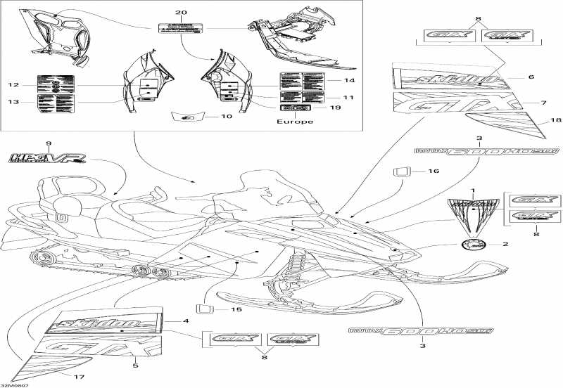  ski-doo  GTX SPORT 600 HO SDI, 2008 - Decals Sport