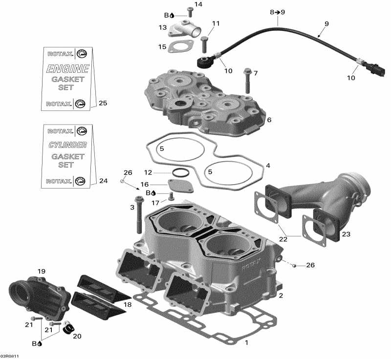 SKIDOO MX Z ADRENALINE 800R, 2008  - Cylinder And Cylinder Head