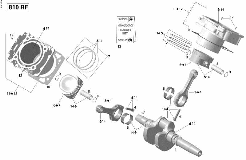   Skandic Tundra LT V-800, 2008 - Crankshaft, Piston And Cylinder