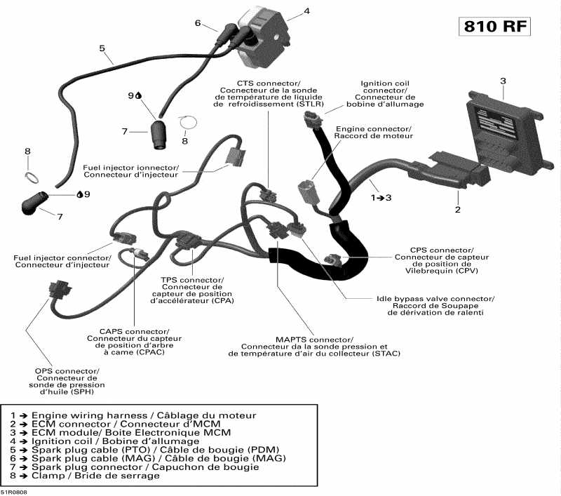  SkiDoo Skandic Tundra LT V-800, 2008  - Engine Harness And Electronic Module
