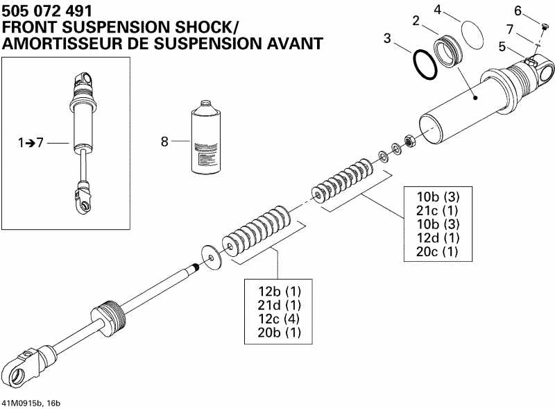  Ski Doo  MX Z Renegade 1200 4-TEC, 2009 - Take Apart Shock, Front