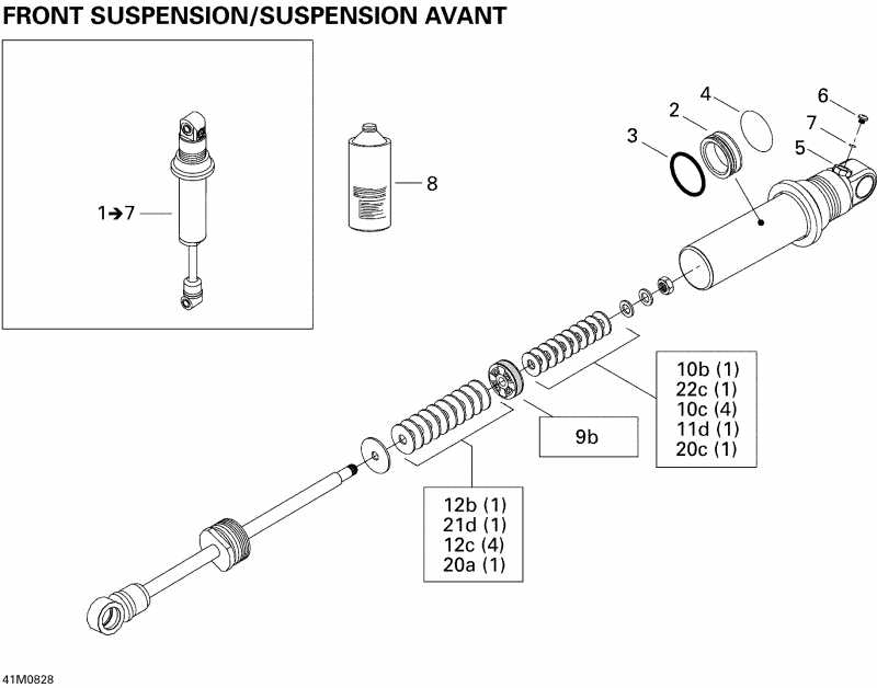  Ski Doo  MX Z TNT 600 H.O. E-TEC (MJ9A, Early Edition), 2009 - Take Apart Shock, Front