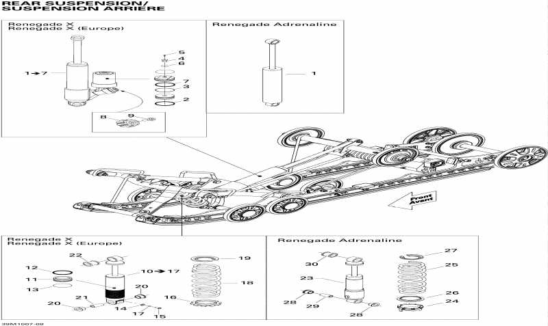  ski-doo Renegade X 600HO ETEC, 2010 -   Shocks