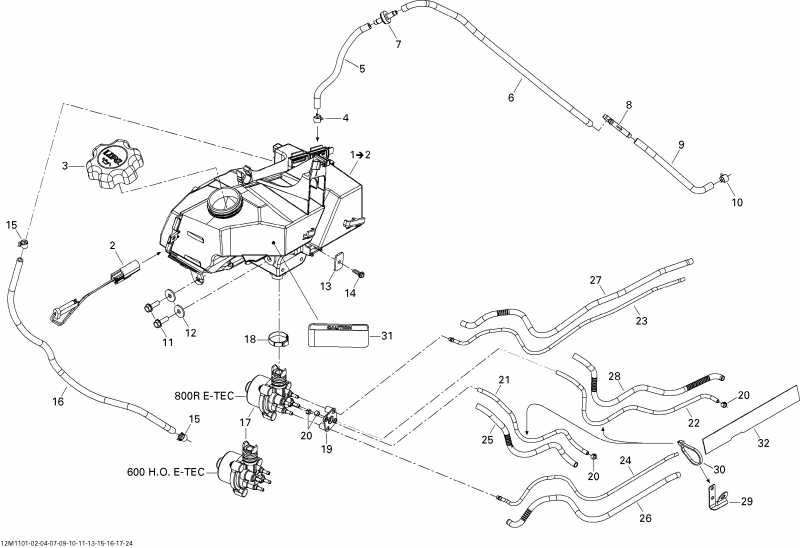  Ski-doo  Summit EVEREST 600HO E-TEC, 2011 - Oil System 600hoetec