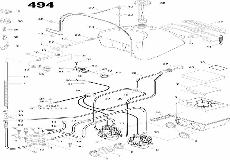 snowmobile Ski-doo Grand Touring 500, 1996  - Fuel System 500