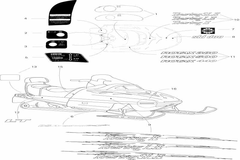 snowmobile Skidoo  Touring SLE, 1996 -  Sle