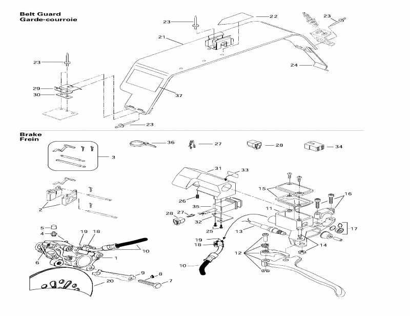 snowmobile Ski Doo  Formula 500 Deluxe, 1997 - Hydraulic   Belt Guard