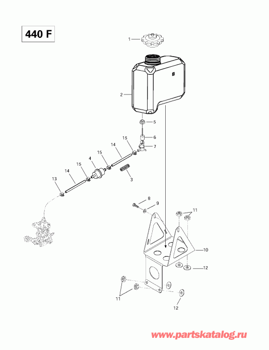 snowmobile Ski Doo MX Z 440 F/Z 583/Z 670 1997  - Oil Tank And Support (440f)