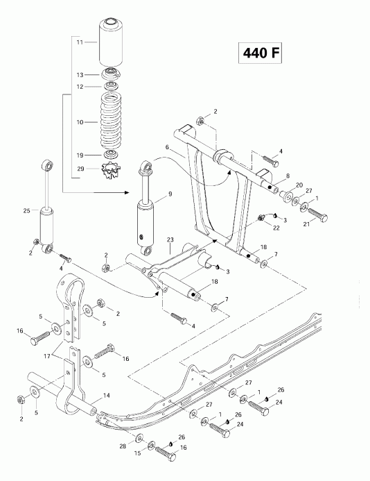    MX Z 440 F/Z 583/Z 670 1997 - Front ,   (440f)