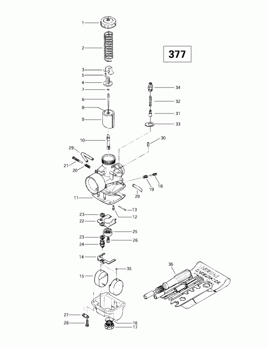  ski-doo Skandic 380/500, 1997 - Carburetors (377)