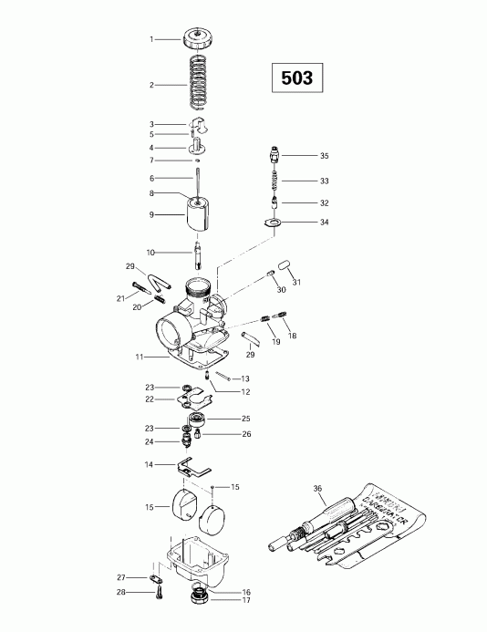  Skidoo Skandic 380/500, 1997  - Carburetors (503)