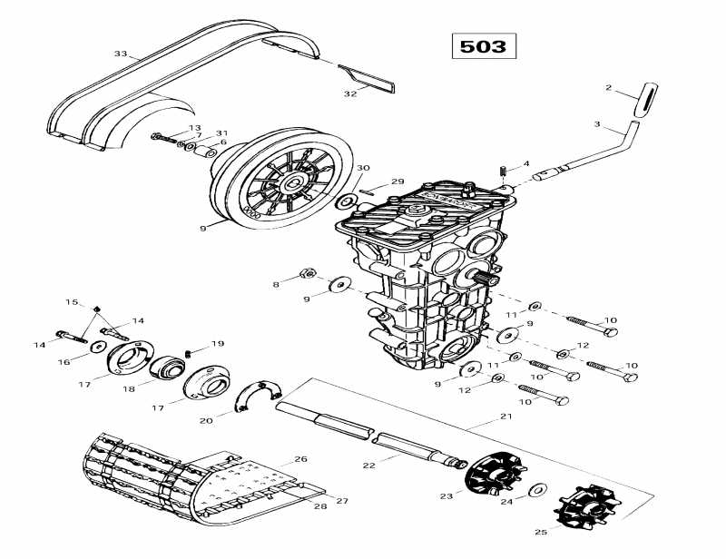 ������ Skandic Wide Track LC, 1997 - Drive Axle, Track � Belt Guard (503)