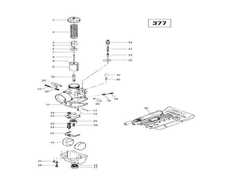 snowmobile  Touring E, 1997 - Carburetors (377)