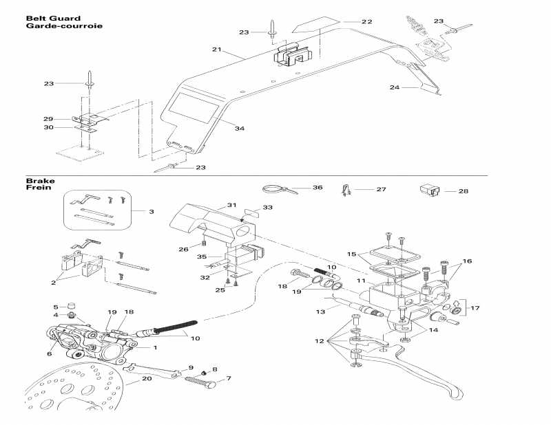 snowmobile   Formula 500 Deluxe, 1998 - Hydraulic Brake And Belt Guard