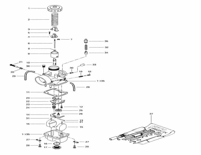 snowmobile SKIDOO Formula S, 1998  - Carburetors