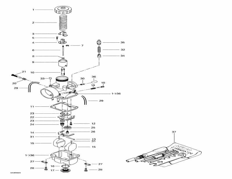 Skidoo Formula Sl, 1998  - Carburetors (503)