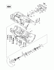 01-  , Rotary ,   (494) (01- Crankcase, Rotary Valve, Water Pump (494))