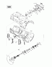 01-  , Rotary ,   (583) (01- Crankcase, Rotary Valve, Water Pump (583))