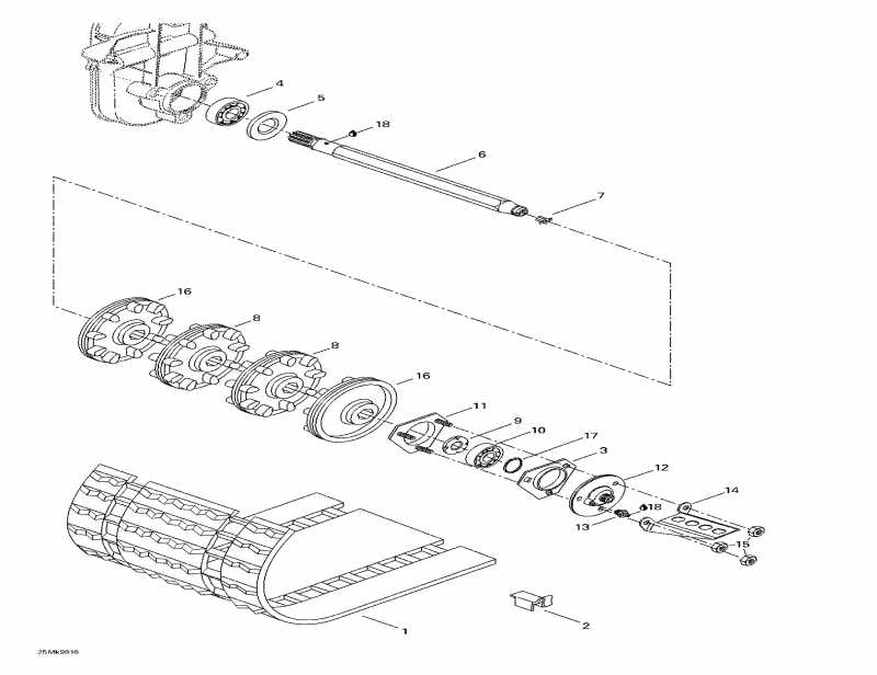 Skidoo Mach Z LT (SV Track), 1998 - Drive Axle  Track