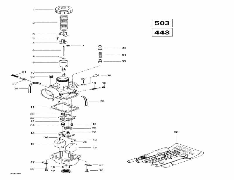 snowmobile  Touring E, 1998 - Carburetors (443, 503)