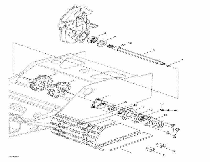 snowmobile Skidoo Touring LE, 1998 - Drive Axle  Track