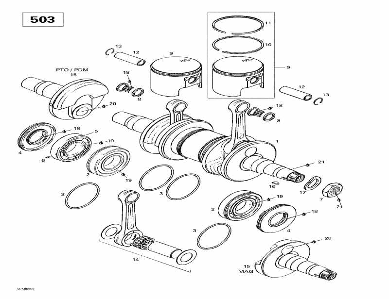 SKIDOO Touring SLE, 1998 - Crankshaft (503)