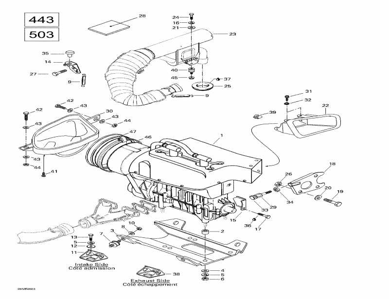  - Engine Support And Muffler (443, 503)