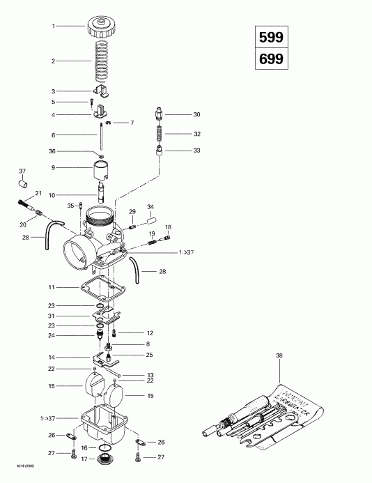  Ski Doo Formula III 600/700/800, 1999  - Carburetors (599, 699)