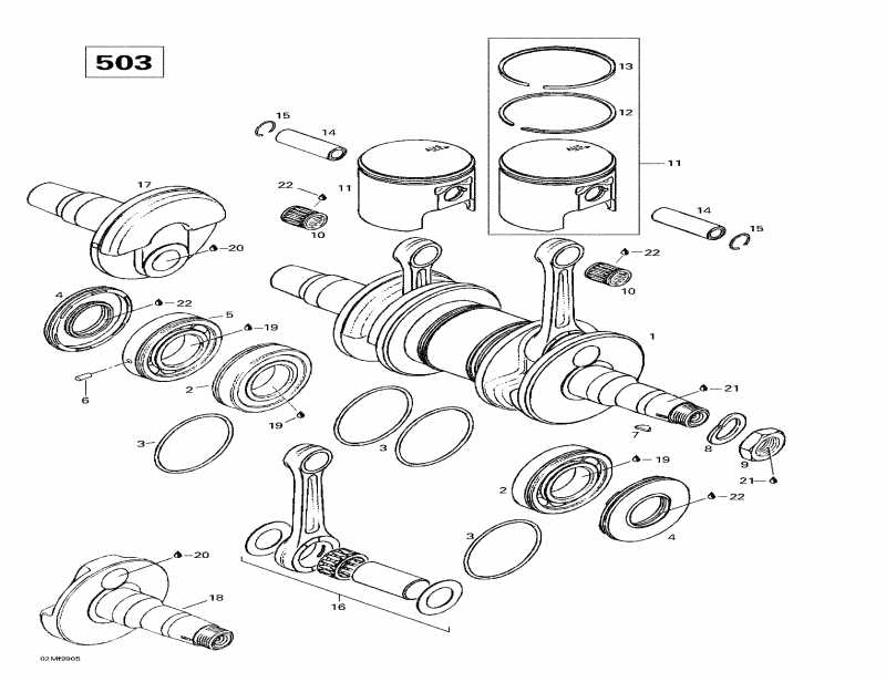  Ski Doo Formula Sl, 1999  - Crankshaft And Pistons (503)