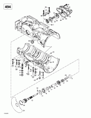 01-  , Rotary ,   (494) (01- Crankcase, Rotary Valve, Water Pump (494))