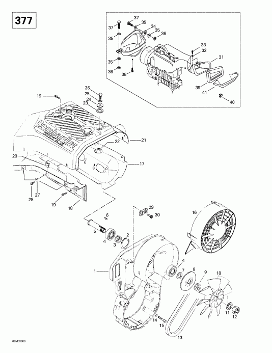  Skidoo  Skandic 380/500, 1999 -  System  Fan (377)