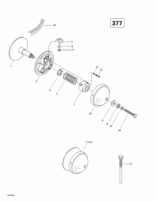 BRP SkiDoo Skandic 380/500, 1999  - Drive Pulley (377)