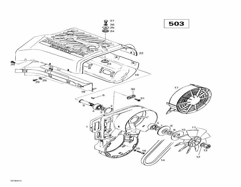 ski-doo Skandic Super Wide Track, 1999  -  System Fan (503)