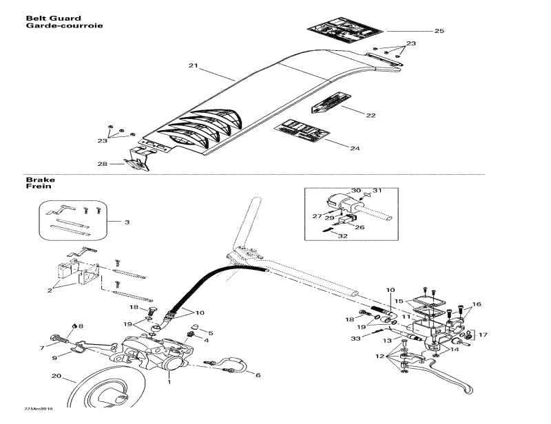 snowmobile - Hydraulic Brake And Belt Guard