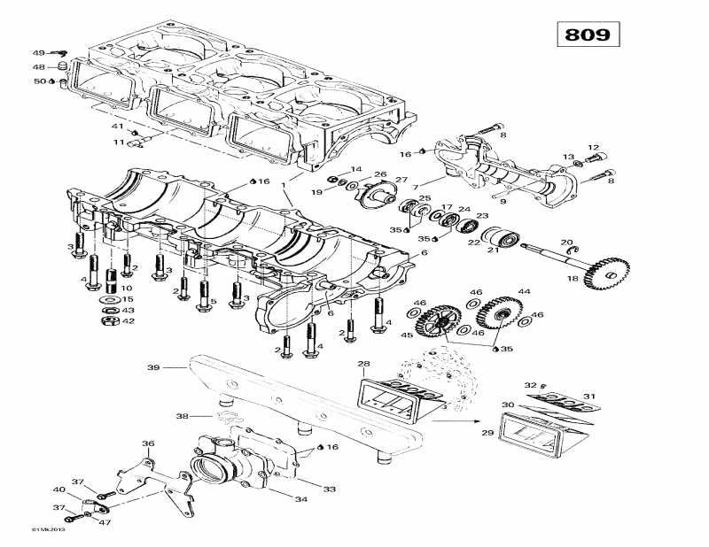  ski-doo - Crankcase, Reed Valve, Water Pump 2