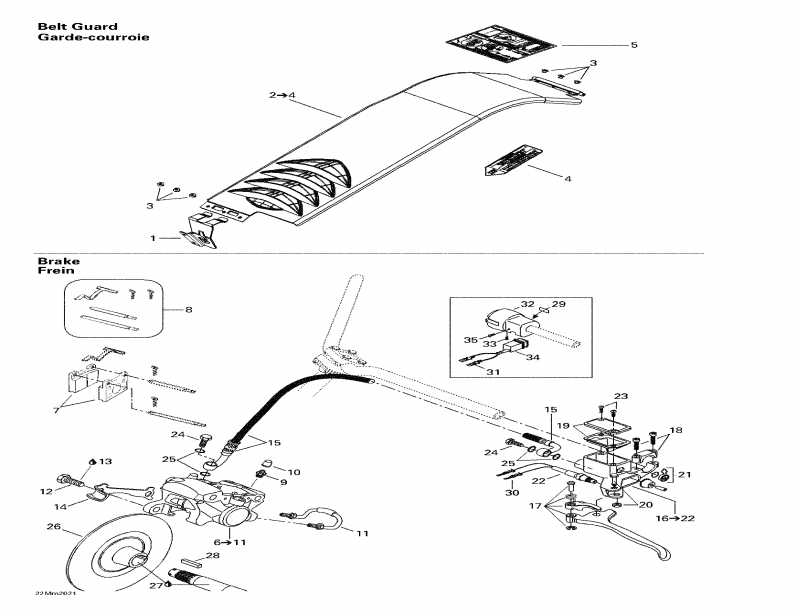 SKIDOO  Grand Touring 600, 2000 - Hydraulic   Belt Guard