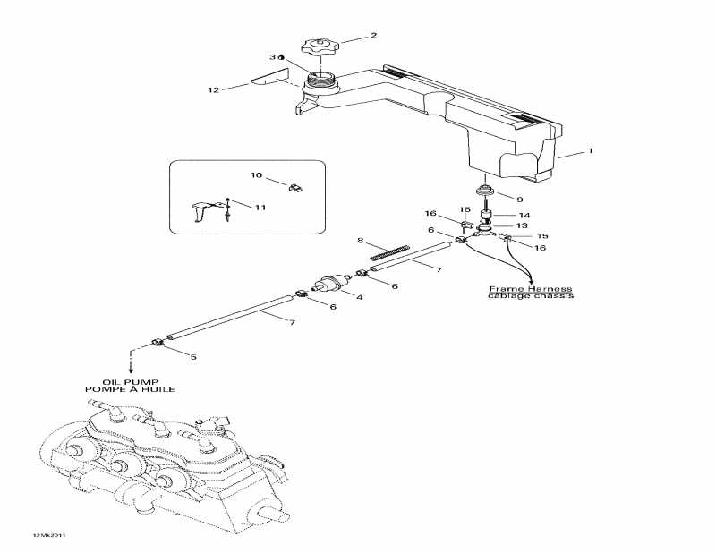 snowmobile BRP SkiDoo Mach Z R, 2000  - Oil Tank