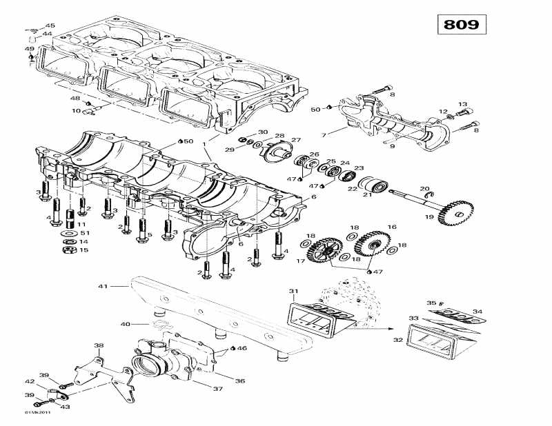  BRP SkiDoo - Crankcase, Reed Valve, Water Pump